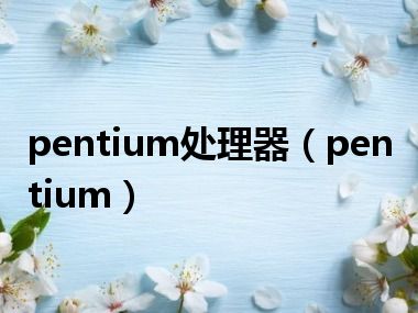 pentium处理器（pentium）