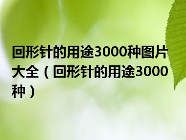 回形针的用途3000种图片大全（回形针的用途3000种）