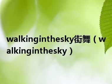 walkinginthesky街舞（walkinginthesky）