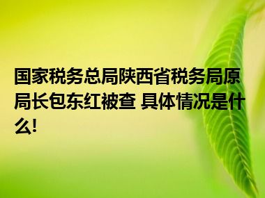 国家税务总局陕西省税务局原局长包东红被查 具体情况是什么!