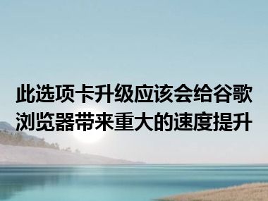 此选项卡升级应该会给谷歌浏览器带来重大的速度提升