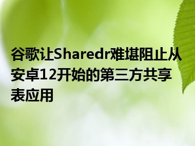 谷歌让Sharedr难堪阻止从安卓12开始的第三方共享表应用