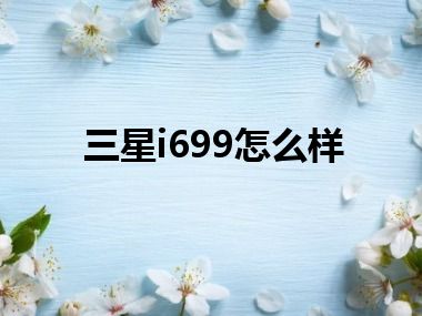 三星i699怎么样