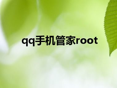 qq手机管家root