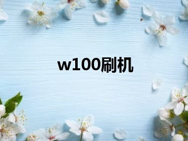 w100刷机