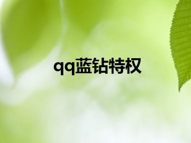 qq蓝钻特权