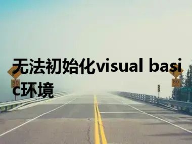 无法初始化visual basic环境